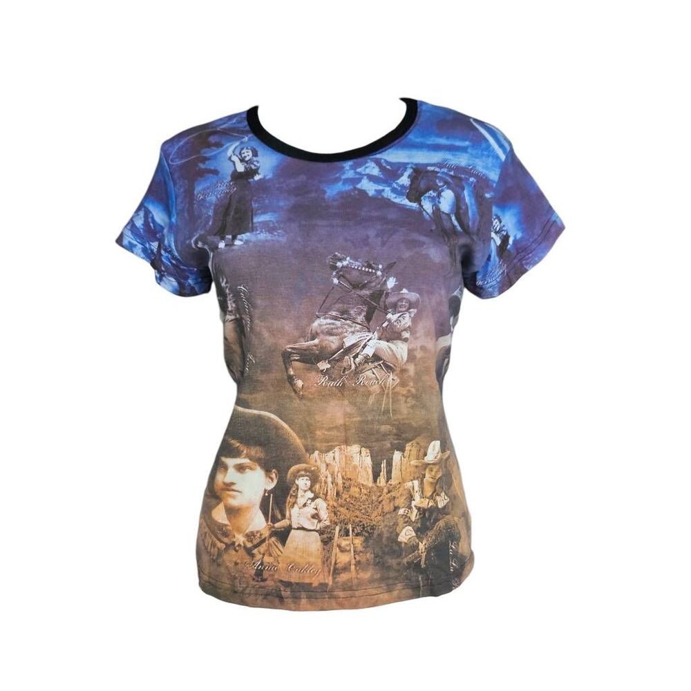 90s vintage graphic cowgirl baby tee